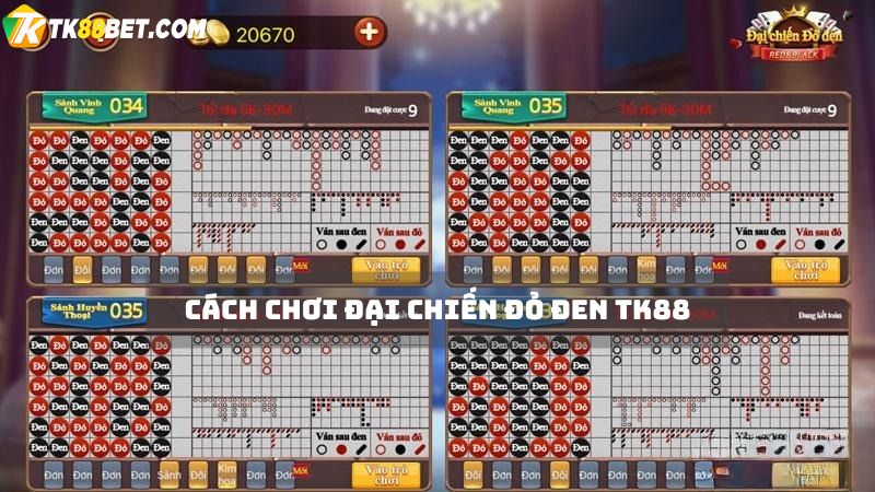 Cách chơi đại chiến đỏ đen TK88